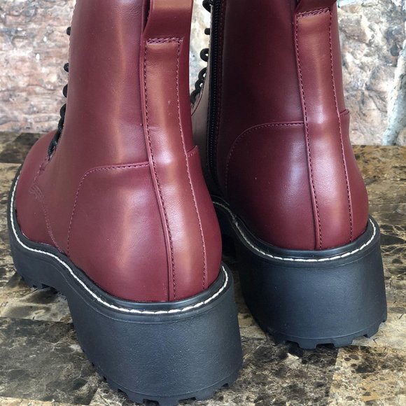 Madden Girl Carra Lace-Up Lug Sole Combat Boots - Picture 5 of 10